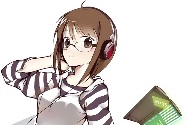 Tech Girl with Headphones